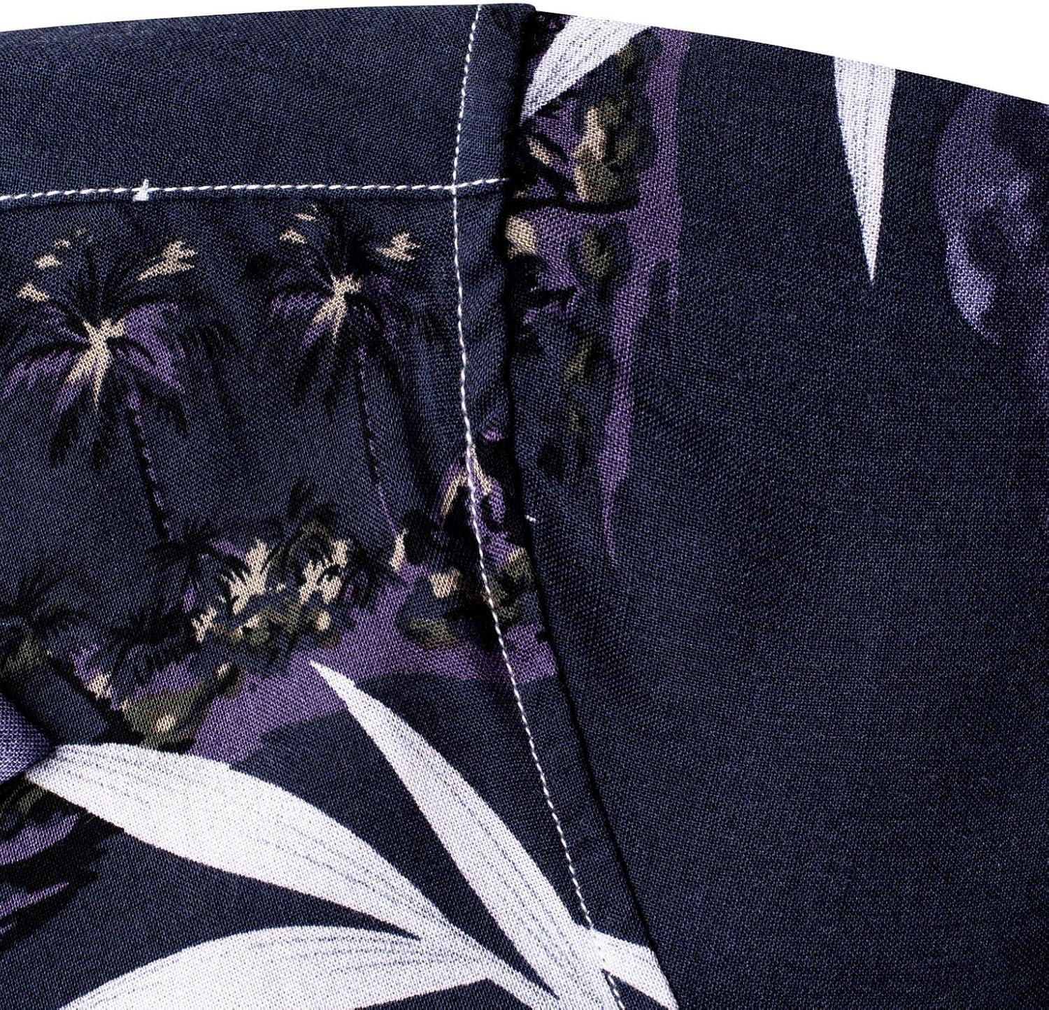 imageAlimens ampamp Gentle Hawaiian Shirt for Men Summer Beach Casual Short Sleeve Button Down Shirts Printed Tropical Vacation ShirtsDark Purple
