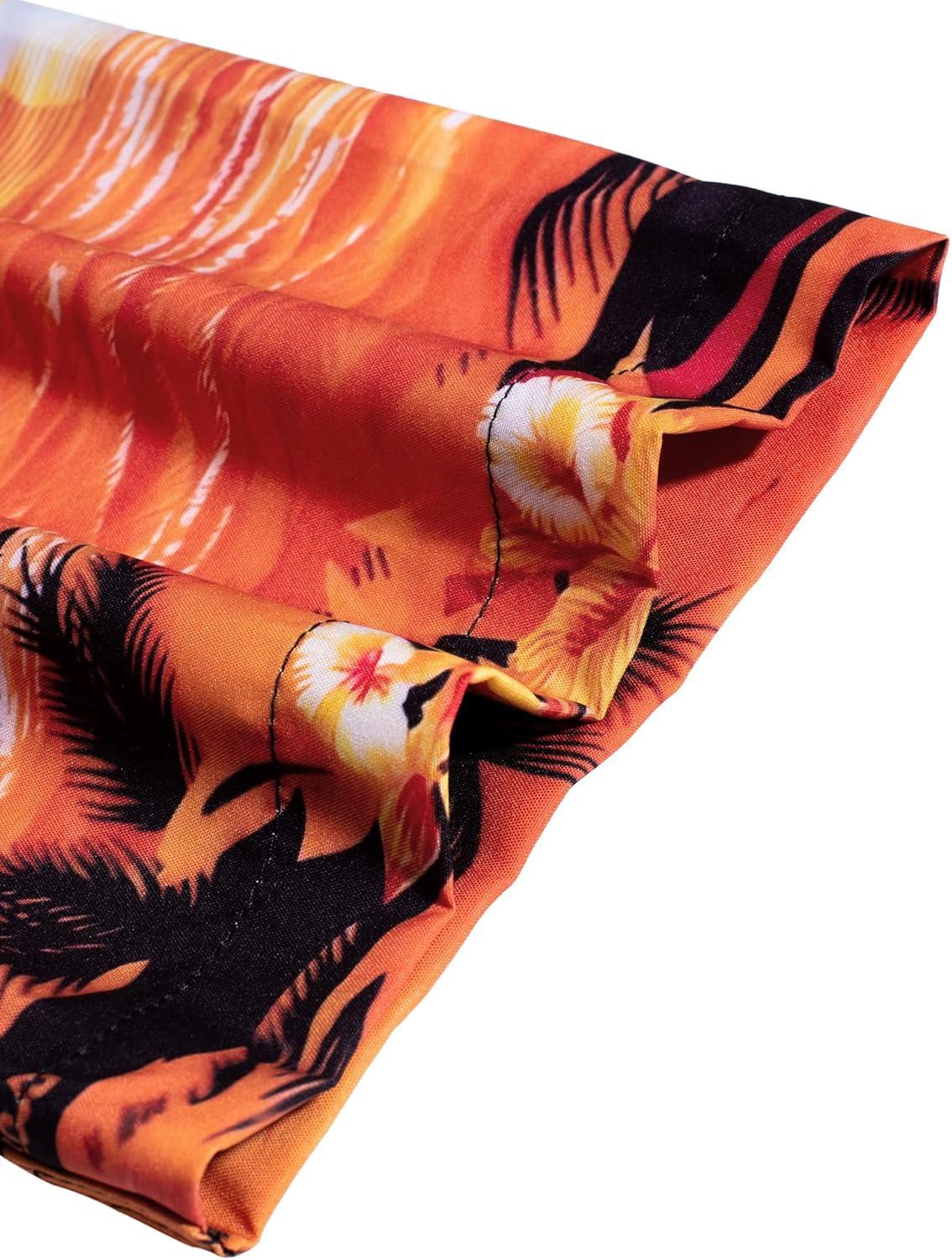 imageAlimens ampamp Gentle Hawaiian Shirt for Men Summer Beach Casual Short Sleeve Button Down Shirts Printed Tropical Vacation ShirtsDusk