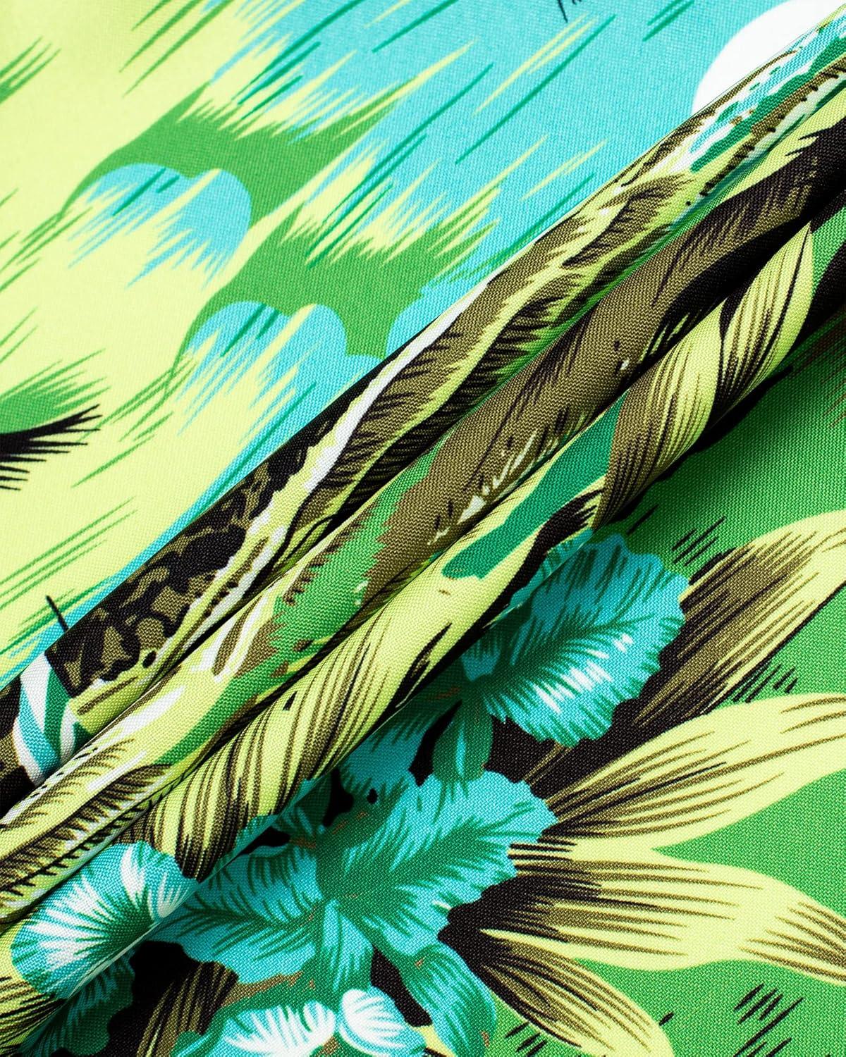 imageAlimens ampamp Gentle Hawaiian Shirt for Men Summer Beach Casual Short Sleeve Button Down Shirts Printed Tropical Vacation ShirtsGreen Beach