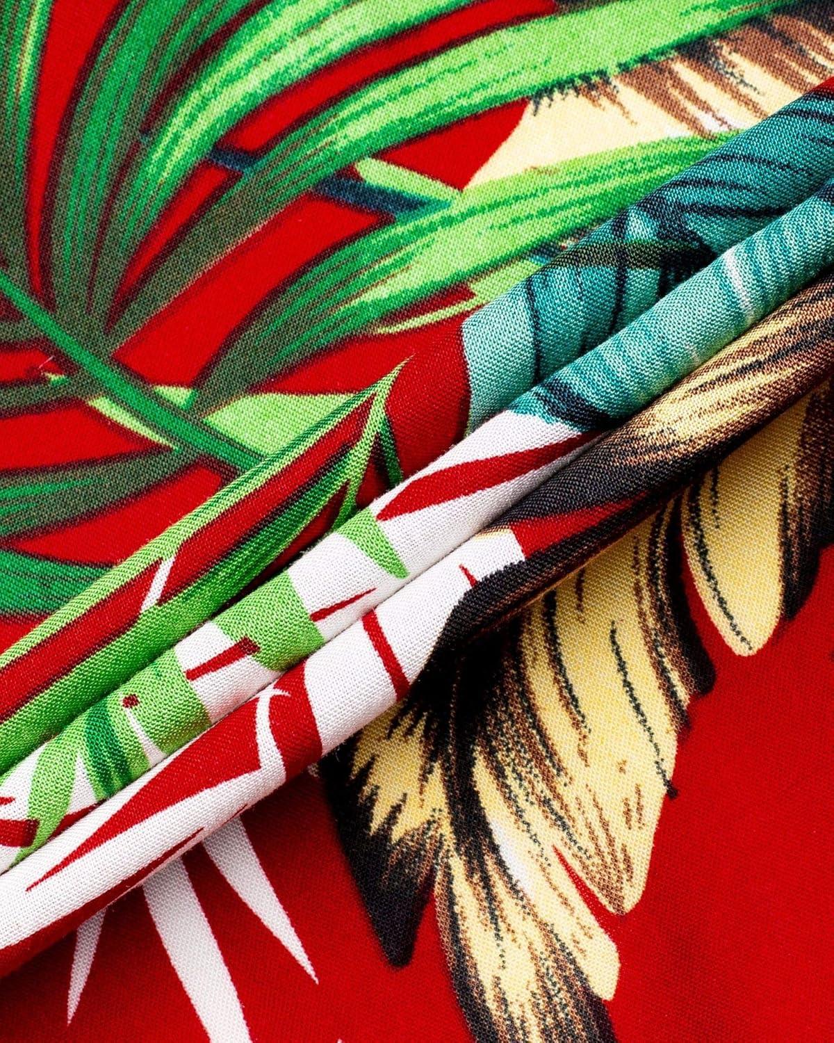 imageAlimens ampamp Gentle Hawaiian Shirt for Men Summer Beach Casual Short Sleeve Button Down Shirts Printed Tropical Vacation ShirtsRed Green