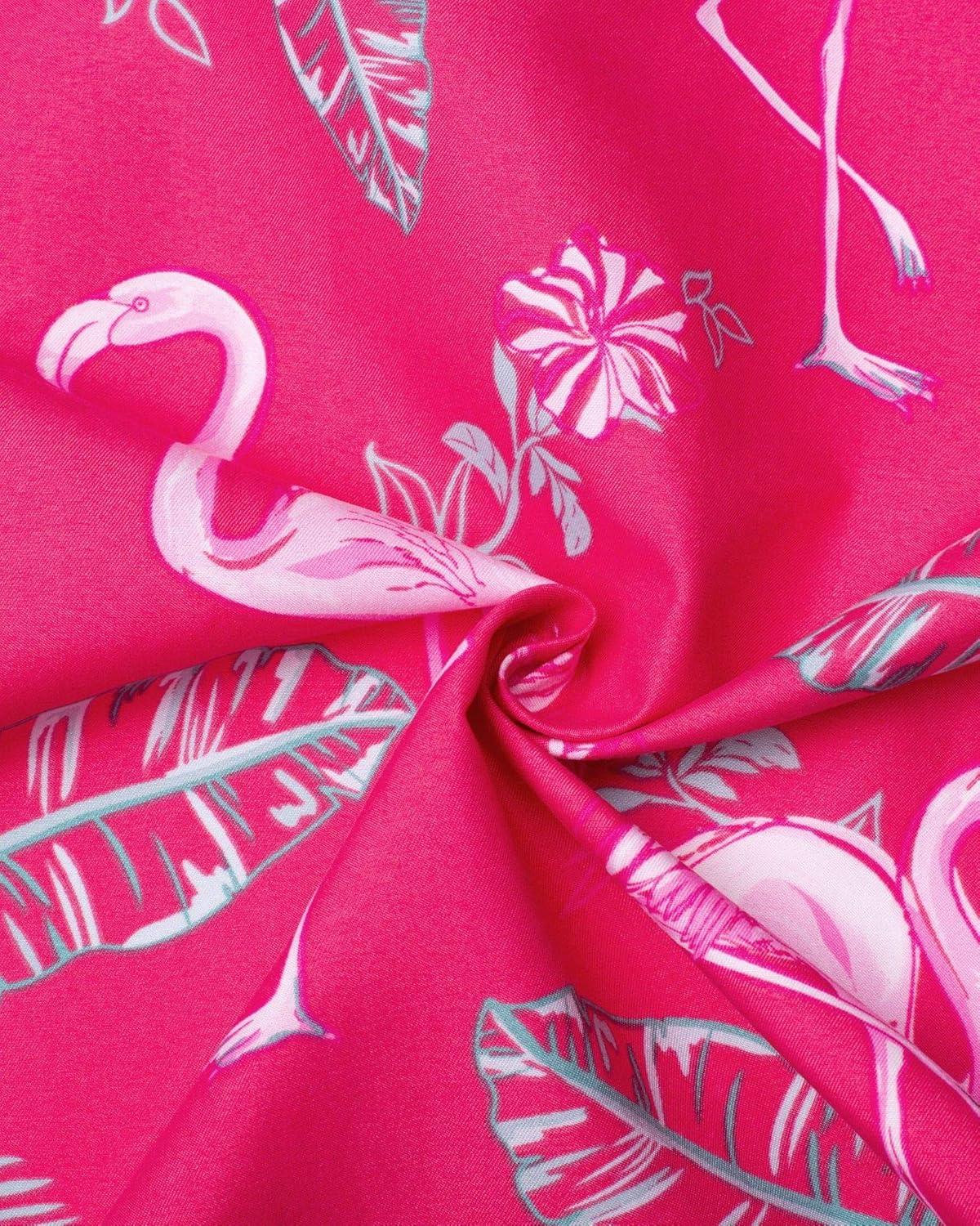 imageAlimens ampamp Gentle Hawaiian Shirt for Men Summer Beach Casual Short Sleeve Button Down Shirts Printed Tropical Vacation ShirtsRosy