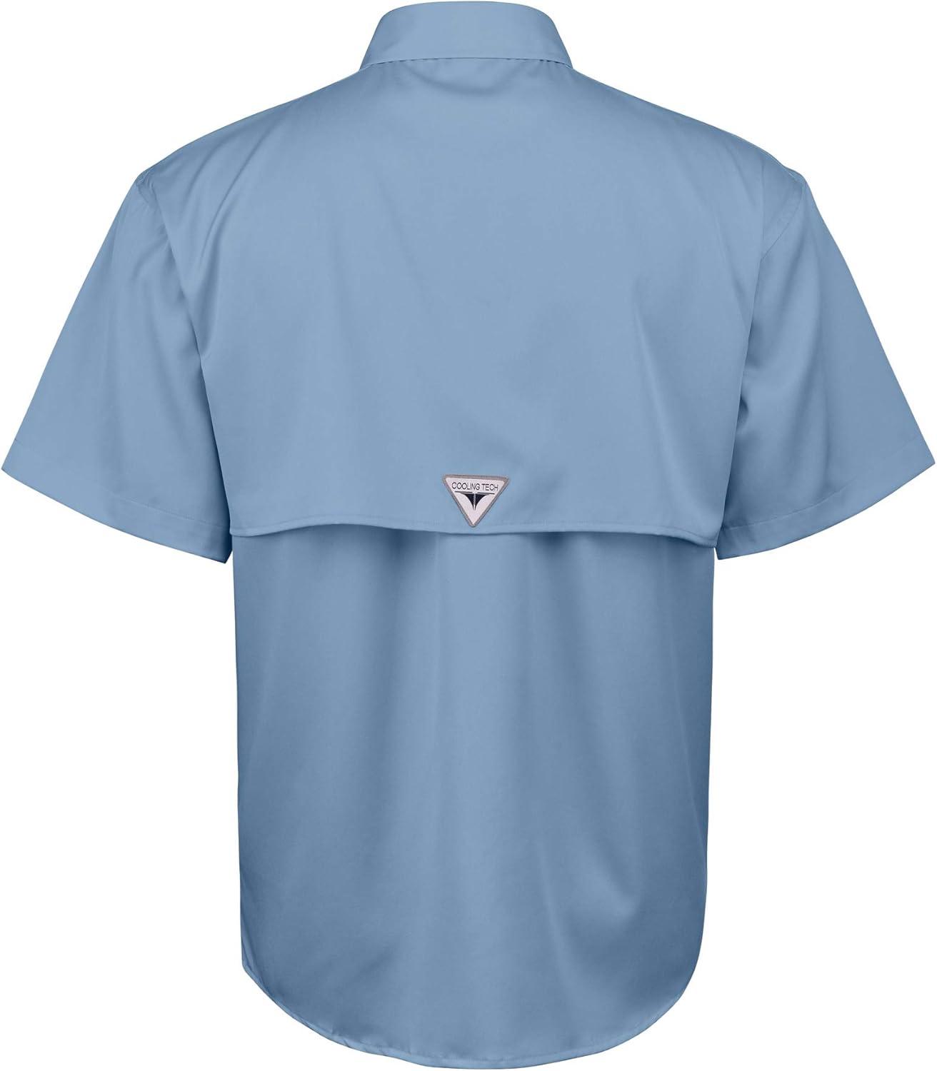 imageAlimens ampamp Gentle Short Sleeve Fishing Shirt Wicking Fabric Sun Protection Casual Button Down ShirtsBlue