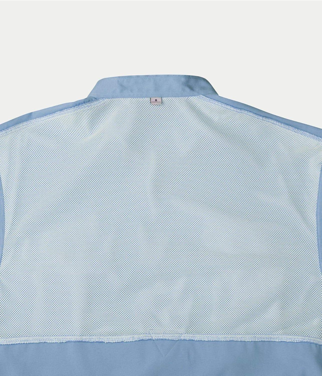 imageAlimens ampamp Gentle Short Sleeve Fishing Shirt Wicking Fabric Sun Protection Casual Button Down ShirtsBlue