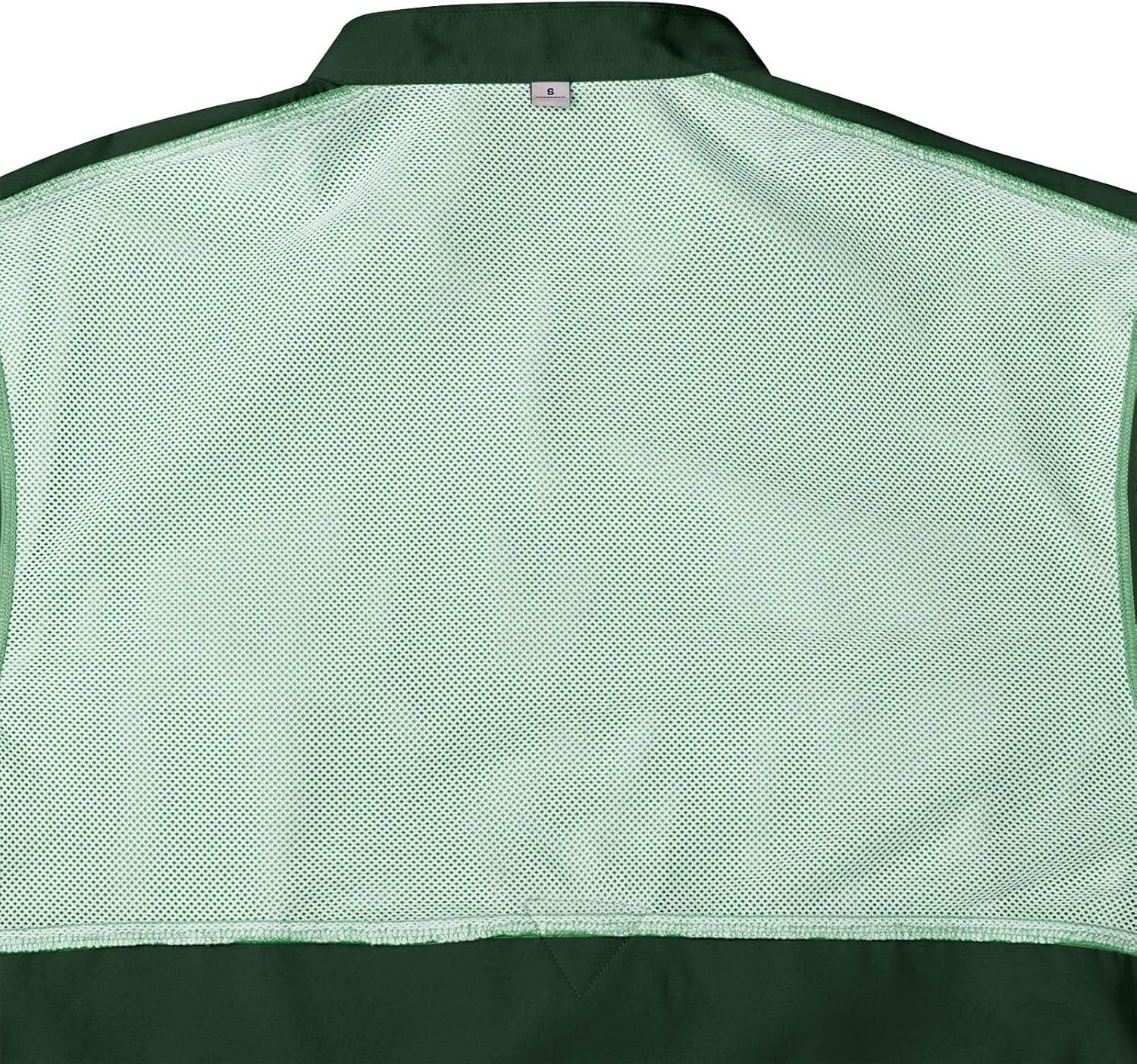 imageAlimens ampamp Gentle Short Sleeve Fishing Shirt Wicking Fabric Sun Protection Casual Button Down ShirtsDark Green