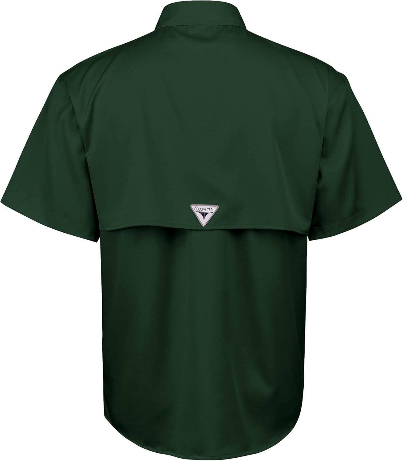 imageAlimens ampamp Gentle Short Sleeve Fishing Shirt Wicking Fabric Sun Protection Casual Button Down ShirtsDark Green