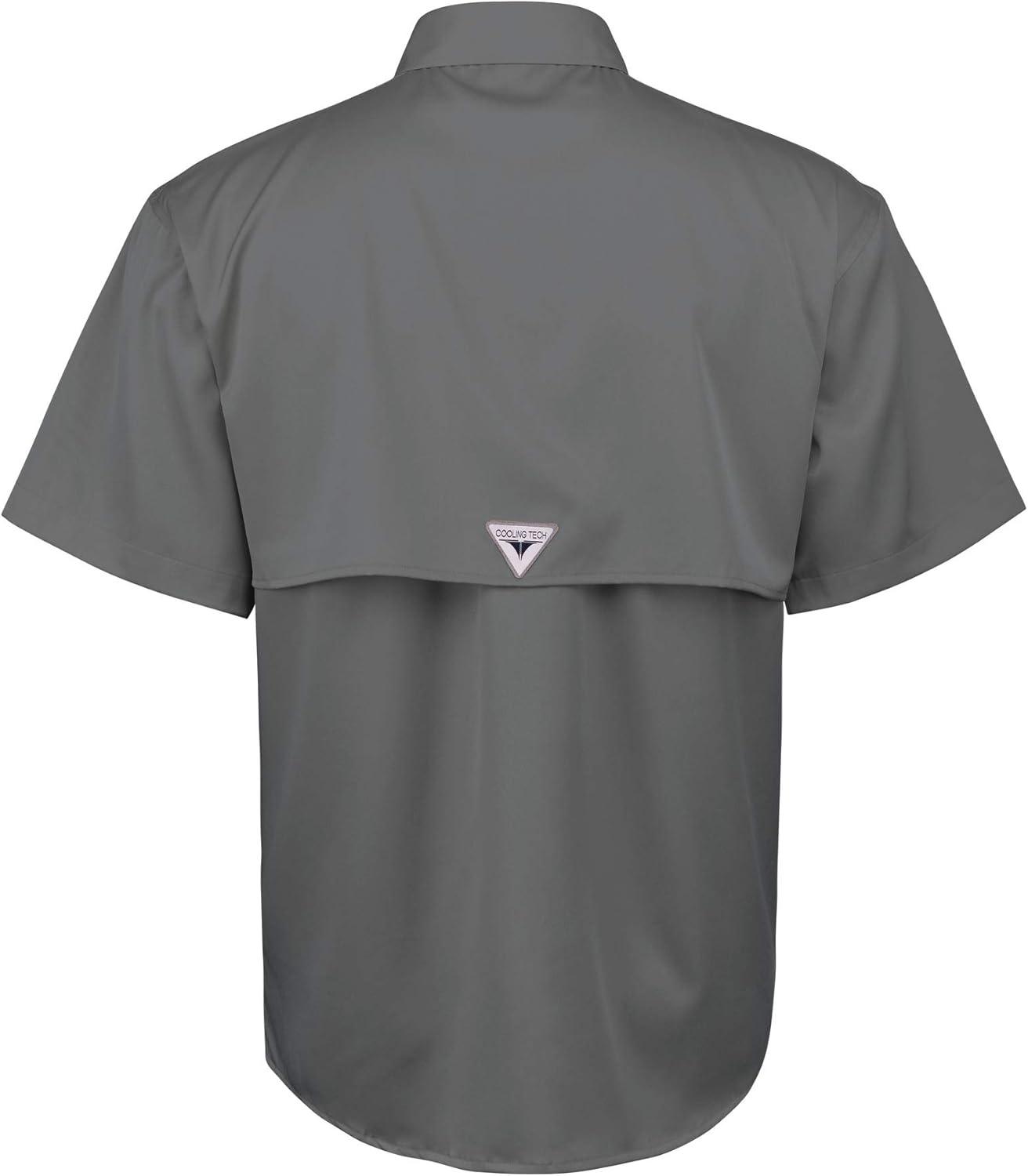 imageAlimens ampamp Gentle Short Sleeve Fishing Shirt Wicking Fabric Sun Protection Casual Button Down ShirtsDark Grey