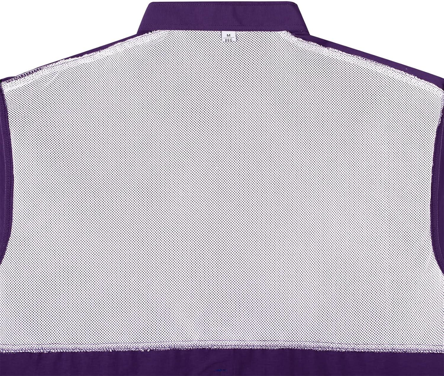imageAlimens ampamp Gentle Short Sleeve Fishing Shirt Wicking Fabric Sun Protection Casual Button Down ShirtsDark Purple