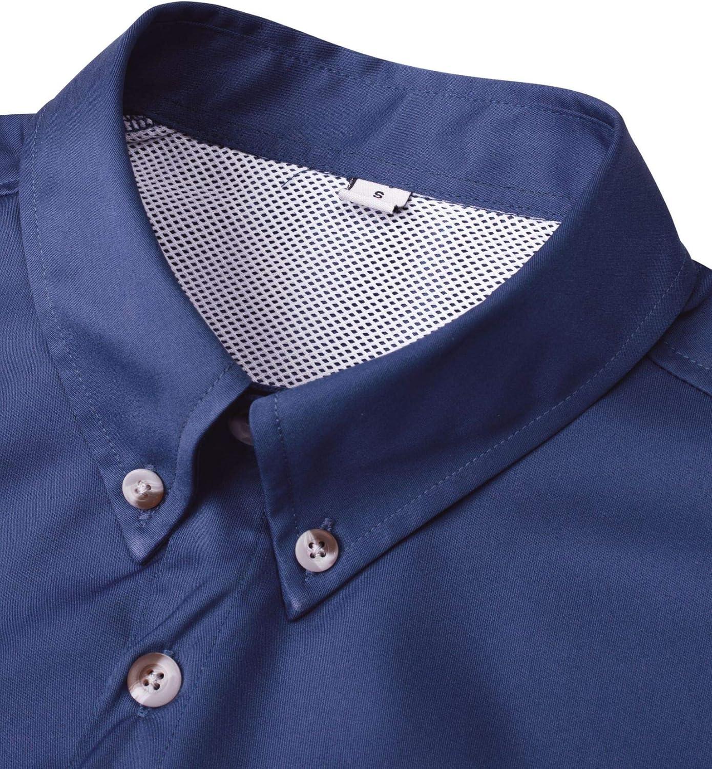imageAlimens ampamp Gentle Short Sleeve Fishing Shirt Wicking Fabric Sun Protection Casual Button Down ShirtsNavy