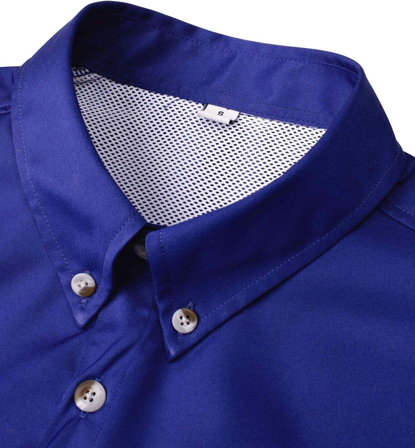 imageAlimens ampamp Gentle Short Sleeve Fishing Shirt Wicking Fabric Sun Protection Casual Button Down ShirtsRoyal Blue