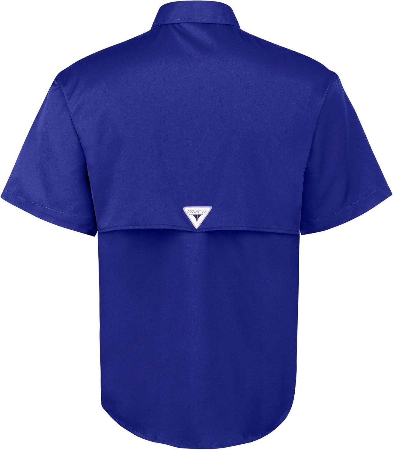 imageAlimens ampamp Gentle Short Sleeve Fishing Shirt Wicking Fabric Sun Protection Casual Button Down ShirtsRoyal Blue