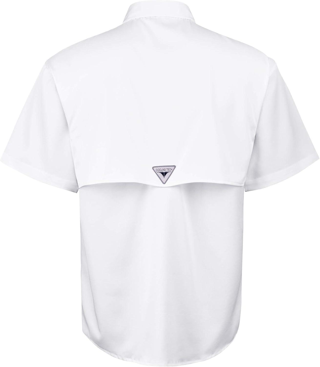 imageAlimens ampamp Gentle Short Sleeve Fishing Shirt Wicking Fabric Sun Protection Casual Button Down ShirtsWhite