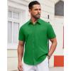 imageAlimens ampamp Gentle Mens Short Sleeve Dress Shirt Wrinkle Free Solid Casual Button Down Shirts for Summer Business WeddingBright Green