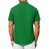 imageAlimens ampamp Gentle Mens Short Sleeve Dress Shirt Wrinkle Free Solid Casual Button Down Shirts for Summer Business WeddingBright Green