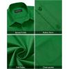 imageAlimens ampamp Gentle Mens Short Sleeve Dress Shirt Wrinkle Free Solid Casual Button Down Shirts for Summer Business WeddingBright Green
