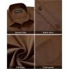 imageAlimens ampamp Gentle Mens Short Sleeve Dress Shirt Wrinkle Free Solid Casual Button Down Shirts for Summer Business WeddingBrown