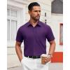 imageAlimens ampamp Gentle Mens Short Sleeve Dress Shirt Wrinkle Free Solid Casual Button Down Shirts for Summer Business WeddingDark Purple