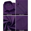imageAlimens ampamp Gentle Mens Short Sleeve Dress Shirt Wrinkle Free Solid Casual Button Down Shirts for Summer Business WeddingDark Purple
