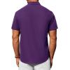 imageAlimens ampamp Gentle Mens Short Sleeve Dress Shirt Wrinkle Free Solid Casual Button Down Shirts for Summer Business WeddingDark Purple