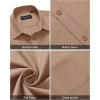 imageAlimens ampamp Gentle Mens Short Sleeve Dress Shirt Wrinkle Free Solid Casual Button Down Shirts for Summer Business WeddingKhaki