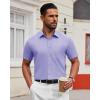 imageAlimens ampamp Gentle Mens Short Sleeve Dress Shirt Wrinkle Free Solid Casual Button Down Shirts for Summer Business WeddingLight Purple