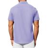 imageAlimens ampamp Gentle Mens Short Sleeve Dress Shirt Wrinkle Free Solid Casual Button Down Shirts for Summer Business WeddingLight Purple