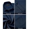 imageAlimens ampamp Gentle Mens Short Sleeve Dress Shirt Wrinkle Free Solid Casual Button Down Shirts for Summer Business WeddingNavy Blue