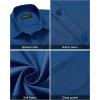 imageAlimens ampamp Gentle Mens Short Sleeve Dress Shirt Wrinkle Free Solid Casual Button Down Shirts for Summer Business WeddingPeacock Blue