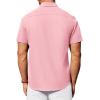 imageAlimens ampamp Gentle Mens Short Sleeve Dress Shirt Wrinkle Free Solid Casual Button Down Shirts for Summer Business WeddingPink