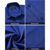 imageAlimens ampamp Gentle Mens Short Sleeve Dress Shirt Wrinkle Free Solid Casual Button Down Shirts for Summer Business WeddingRoyal Blue