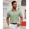 imageAlimens ampamp Gentle Mens Short Sleeve Dress Shirt Wrinkle Free Solid Casual Button Down Shirts for Summer Business WeddingSage Green