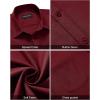 imageAlimens ampamp Gentle Mens Short Sleeve Dress Shirt Wrinkle Free Solid Casual Button Down Shirts for Summer Business WeddingWine Red