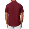 imageAlimens ampamp Gentle Mens Short Sleeve Dress Shirt Wrinkle Free Solid Casual Button Down Shirts for Summer Business WeddingWine Red