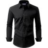 imageAlimens ampamp Gentle Mens Dress Shirt Regular Fit Stretch Stain Shield Long Sleeve Solid Business Wedding Button Down ShirtsBlack