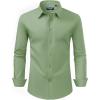 imageAlimens ampamp Gentle Mens Dress Shirt Regular Fit Stretch Stain Shield Long Sleeve Solid Business Wedding Button Down ShirtsSage Green