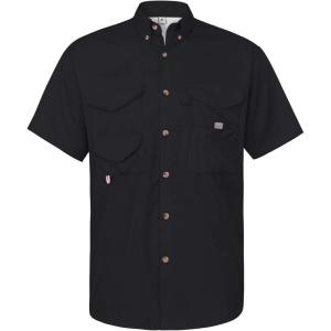 imageAlimens ampamp Gentle Short Sleeve Fishing Shirt Wicking Fabric Sun Protection Casual Button Down ShirtsBlack