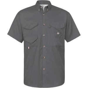 imageAlimens ampamp Gentle Short Sleeve Fishing Shirt Wicking Fabric Sun Protection Casual Button Down ShirtsDark Grey