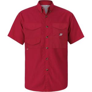 imageAlimens ampamp Gentle Short Sleeve Fishing Shirt Wicking Fabric Sun Protection Casual Button Down ShirtsRed