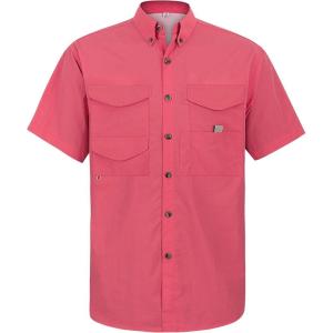 imageAlimens ampamp Gentle Short Sleeve Fishing Shirt Wicking Fabric Sun Protection Casual Button Down ShirtsSalmon