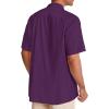 imageAlimens ampamp Gentle Mens Linen Shirts Short Sleeve Button Down Shirts Cotton Summer Beach Cuban Shirts Vacation Hawaiian ShirtsImperial Purple