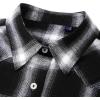 imageAlimens ampamp Gentle Womens Plaid Flannel Shirts Long Sleeve Roll Up Casual Button Down ShirtDark Black  White