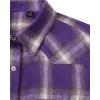 imageAlimens ampamp Gentle Womens Plaid Flannel Shirts Long Sleeve Roll Up Casual Button Down ShirtPurple Grey
