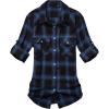 imageAlimens ampamp Gentle Womens Plaid Flannel Shirts Long Sleeve Roll Up Casual Button Down ShirtNavy Black
