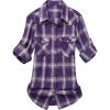 imageAlimens ampamp Gentle Womens Plaid Flannel Shirts Long Sleeve Roll Up Casual Button Down ShirtPurple Grey