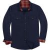 imageAlimens ampamp Gentle Mens Solid Flannel Shirt Work Long Sleeve Casual Button Down Shirts Outdoor Cotton Warm ShacketNavy Blue