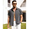 imageAlimens ampamp Gentle Mens Linen Shirts Short Sleeve Button Down Shirts Wrinkle Free Casual Vacation Beach Summer TopsBlack Grey