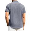 imageAlimens ampamp Gentle Mens Linen Shirts Short Sleeve Button Down Shirts Wrinkle Free Casual Vacation Beach Summer TopsBlue