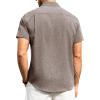 imageAlimens ampamp Gentle Mens Linen Shirts Short Sleeve Button Down Shirts Wrinkle Free Casual Vacation Beach Summer TopsBrown