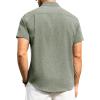 imageAlimens ampamp Gentle Mens Linen Shirts Short Sleeve Button Down Shirts Wrinkle Free Casual Vacation Beach Summer TopsGreen