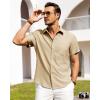 imageAlimens ampamp Gentle Mens Linen Shirts Short Sleeve Button Down Shirts Wrinkle Free Casual Vacation Beach Summer TopsKhaki