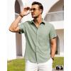 imageAlimens ampamp Gentle Mens Linen Shirts Short Sleeve Button Down Shirts Wrinkle Free Casual Vacation Beach Summer TopsMint Green